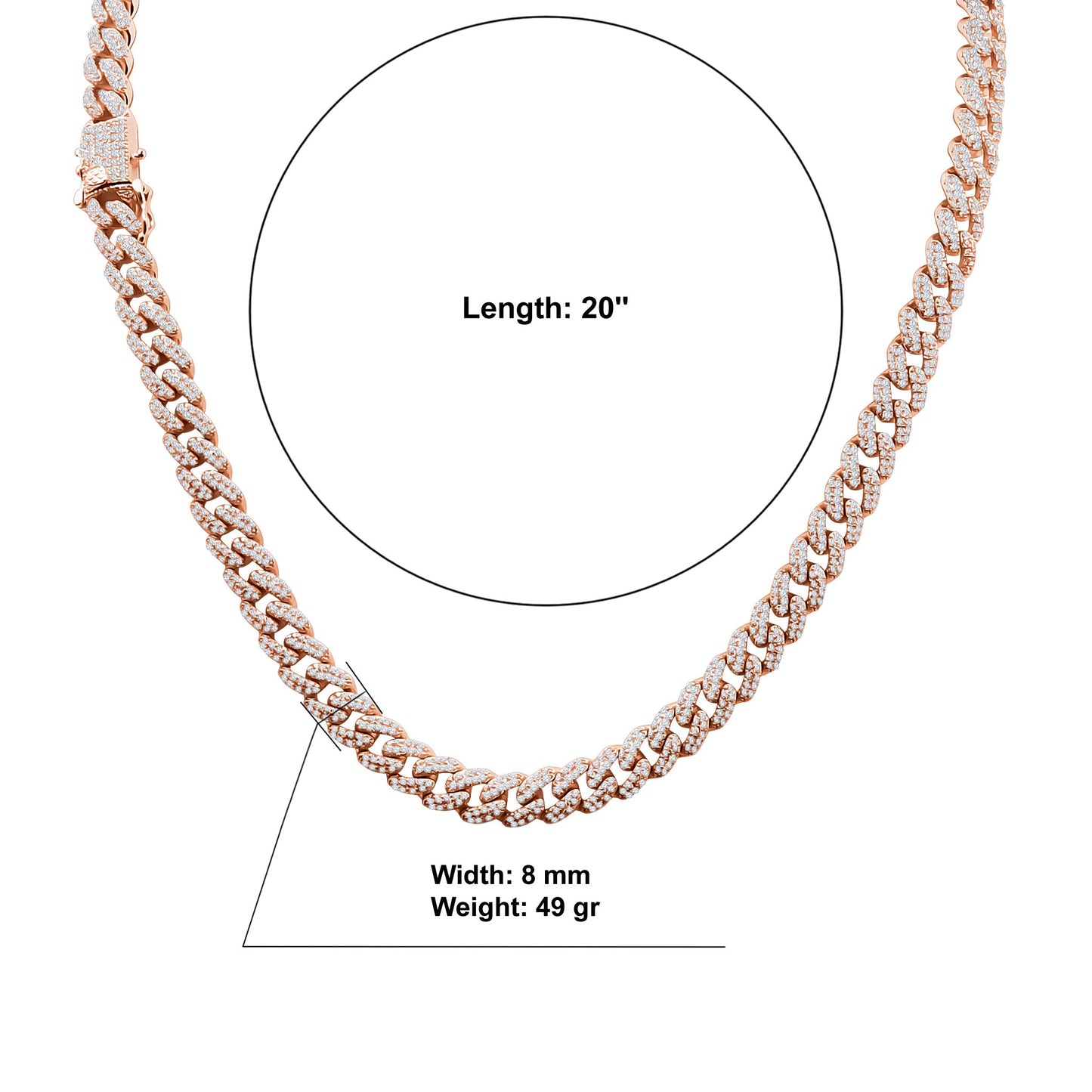 CAMEO 8 MM 925 Silver Cuban Chain | 9211855