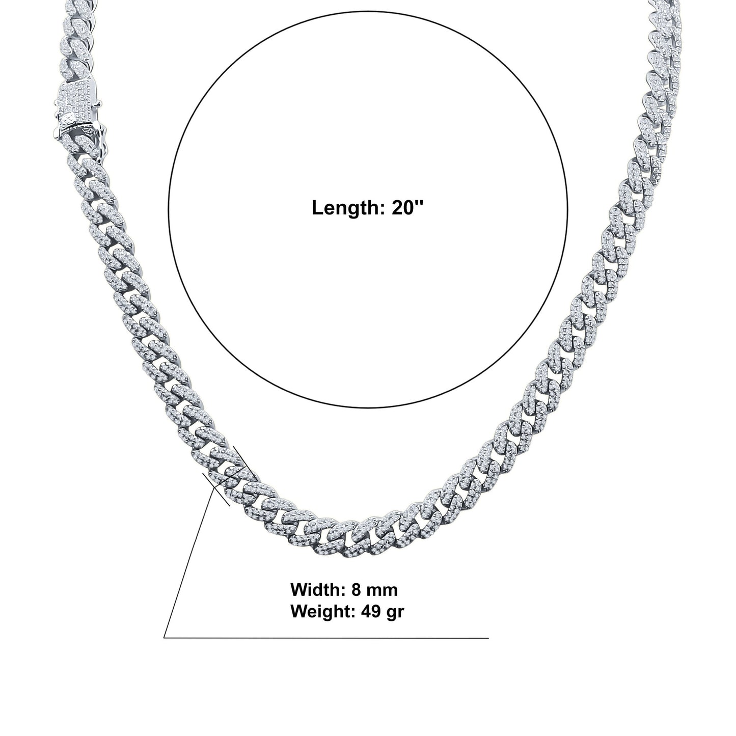 CAMEO 8MM 925 Silver Cuban Chain | 9211841