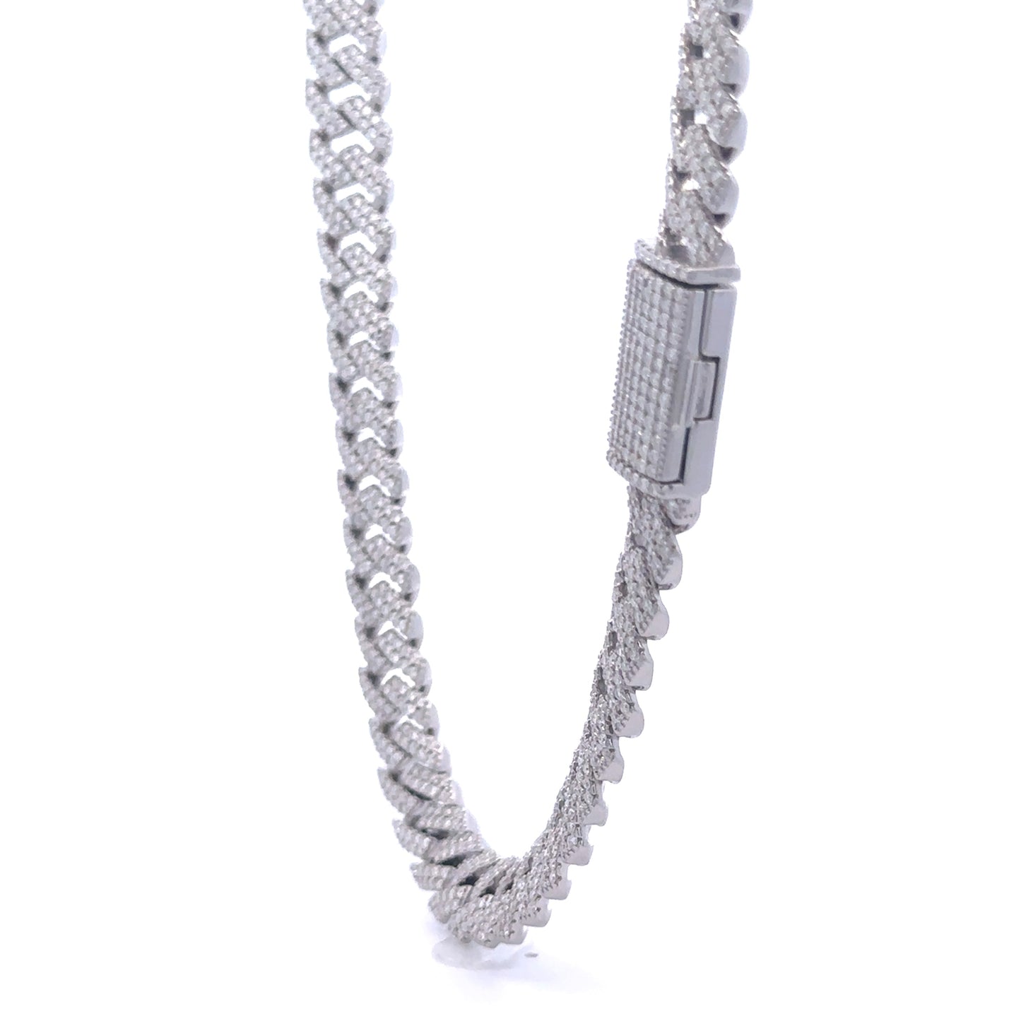OZARIN 8MM RHODIUM MOISSANITE ICED OUT CUBAN I 994461