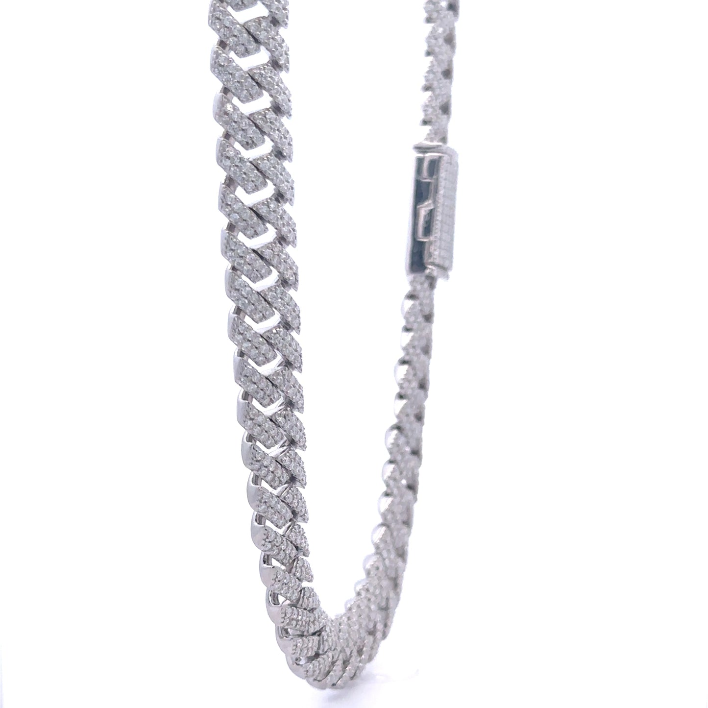 OZARIN 8MM RHODIUM MOISSANITE ICED OUT CUBAN I 994461